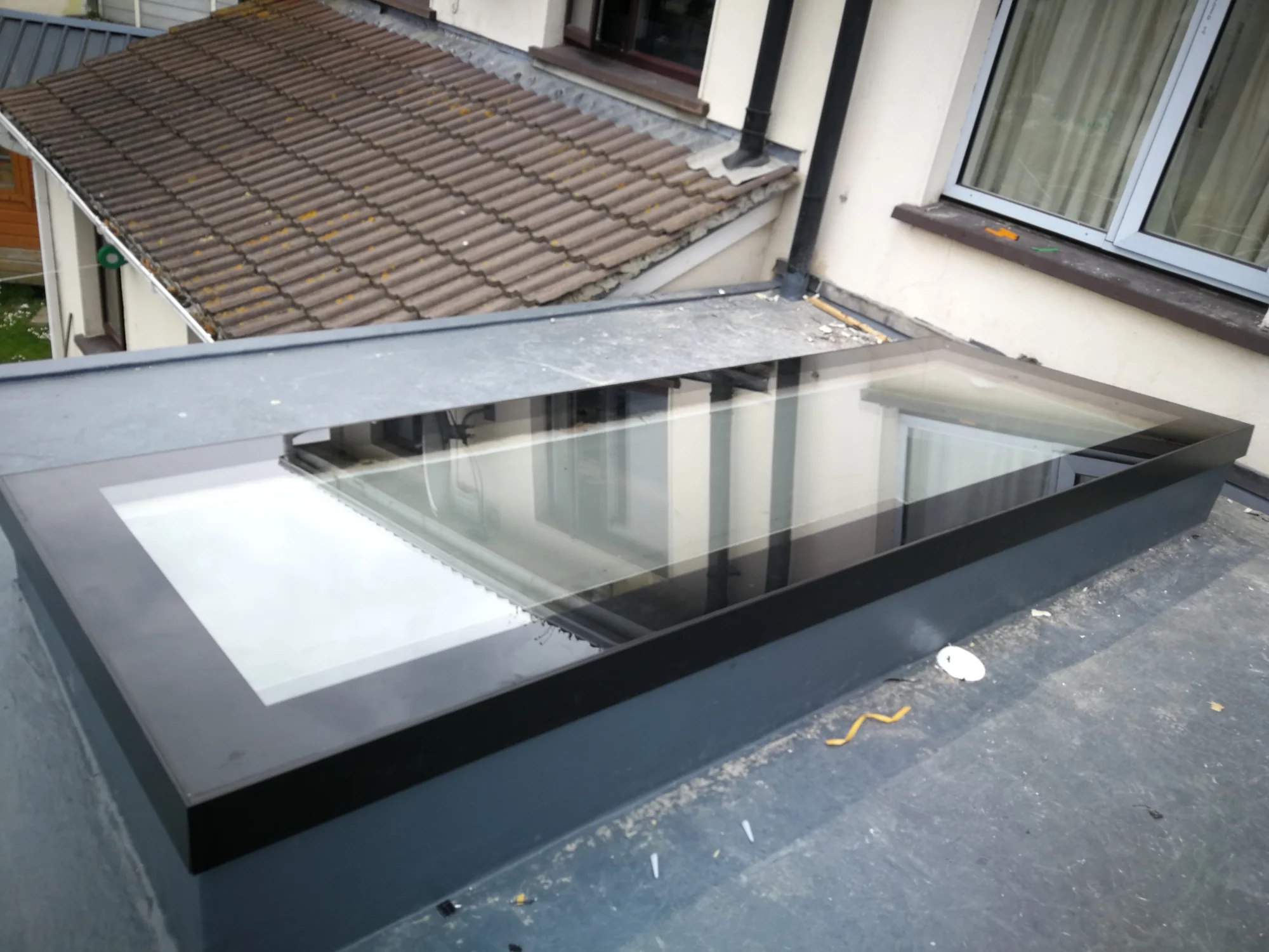 Completed flat glass rooflight in Rush